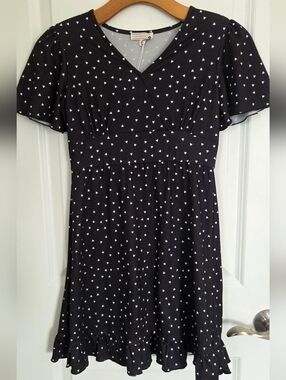 Black Triangle Print Casual Kids Dress